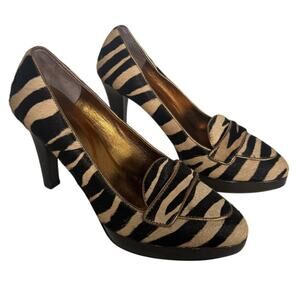 Boden Zebra Calf Hair Platform Heels Pony Hair Animal Print Pumps EU 41 / US 10